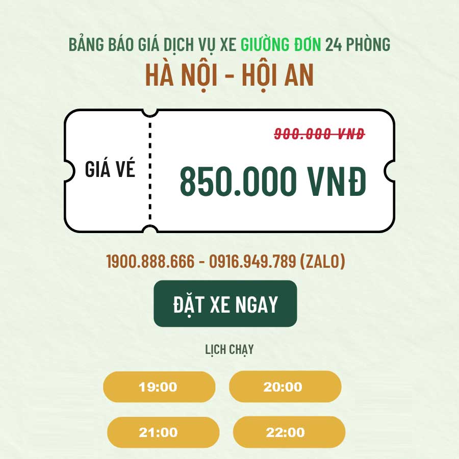 Đặt Xe Limousine Hà Nội <=> Hội An